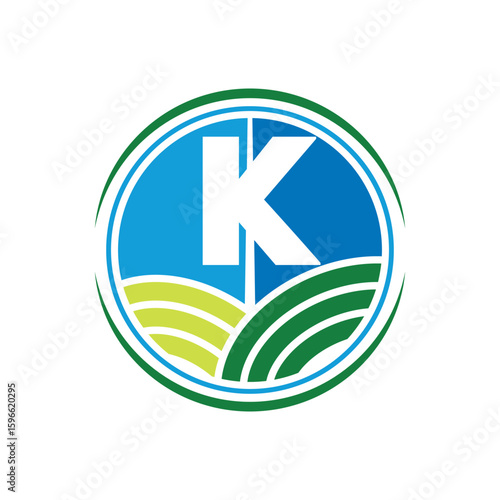 K Letter With Agriculture Firm Logo