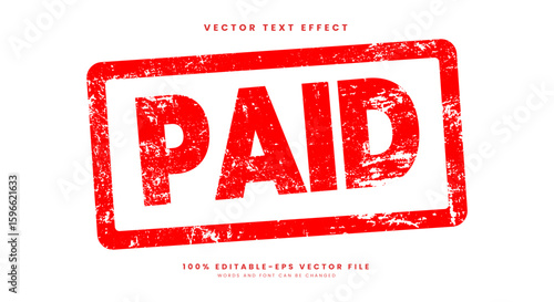 Grunge Paid 3d editable text effect template