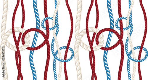 Seamless rope pattern. Hand draw geometric pattern
