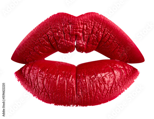 Realistic Red Lipstick Kiss Mark PNG