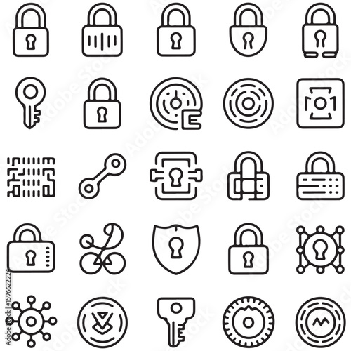 Music icons vector set for web and media design