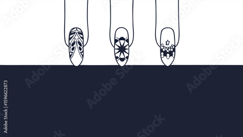 Decorated fingernails with intricate patterns manicure nail art