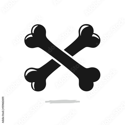 Crossed Bones Symbol Skull and Bones Concept Black Background Graphic