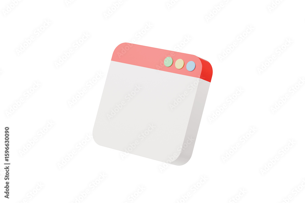 3d Website Mockup blank template icon. Browser Window with blank screen with a copy space. Minimal cartoon website tab computer. browser mockup isolated on white transparent background. 3d render. 3d Website Mockup blank template icon. Browser Window with blank screen with a copy space. Minimal cartoon website tab computer. browser mockup isolated on white transparent background. 3d render.