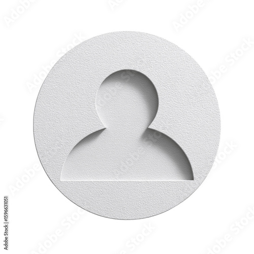 Embossed Circle Profile Icon Minimalist User