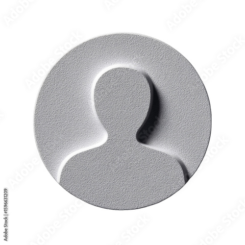 Abstract Embossed Profile Icon on Textured Surface