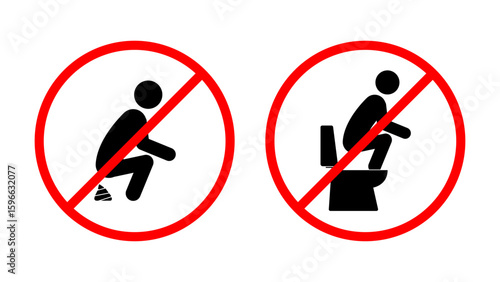 No poop sign on white background, flat vector illustration.