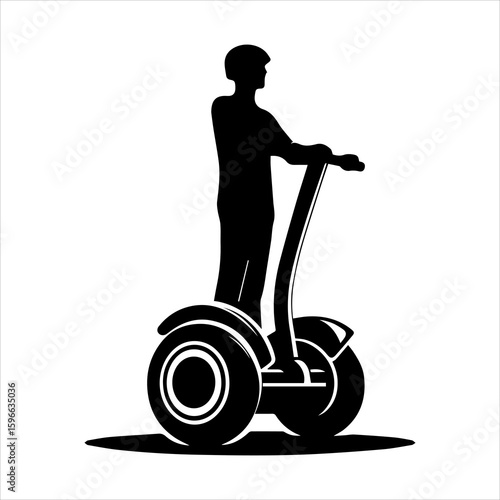 Segway Personal Transporter Silhouette Icon in white background