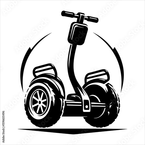 Segway Personal Transporter Silhouette Icon in white background