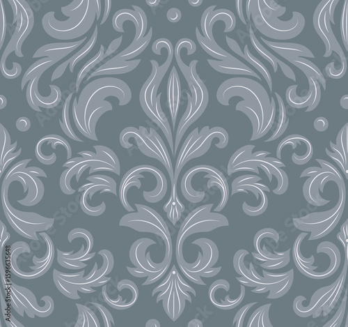 Damask modern seamless pattern element. Vintage classical old fashioned damask ornament, seamless texture for wallpapers, textile.