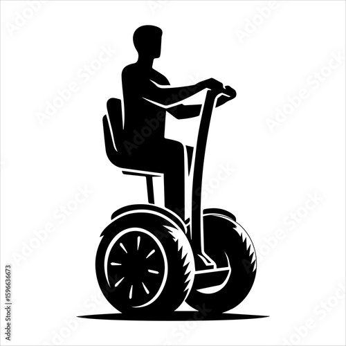 Segway Personal Transporter Silhouette Icon in white background