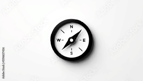 Simple compass points North on a plain background, symbolizing direction

