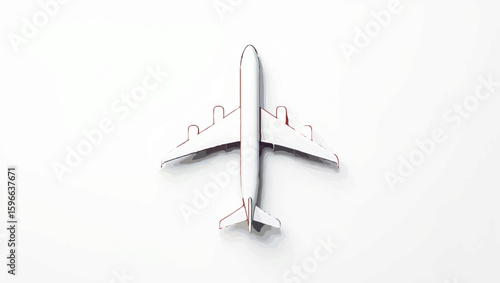 Airplane soars against a pristine white backdrop, symbolizing travel and flight

