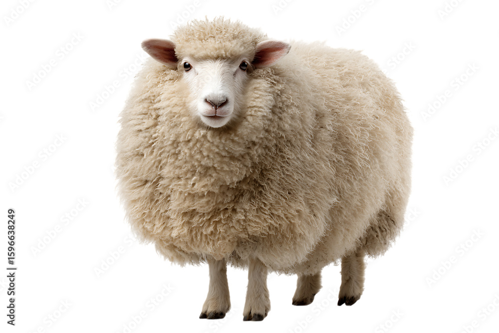 Fototapeta premium Fluffy sheep against black background