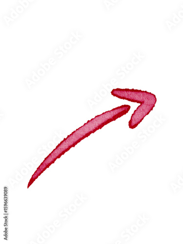 red arrow on white background with watercolor effect
