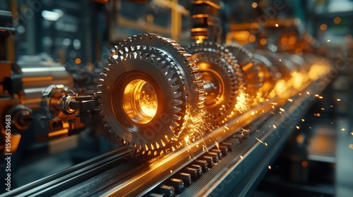 Wallpaper Mural Automated gear assembly line Torontodigital.ca