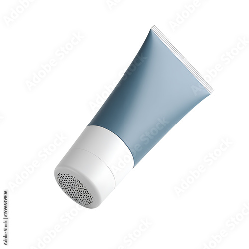 Blue and White Cosmetic Tube Mockup Angled packaging
