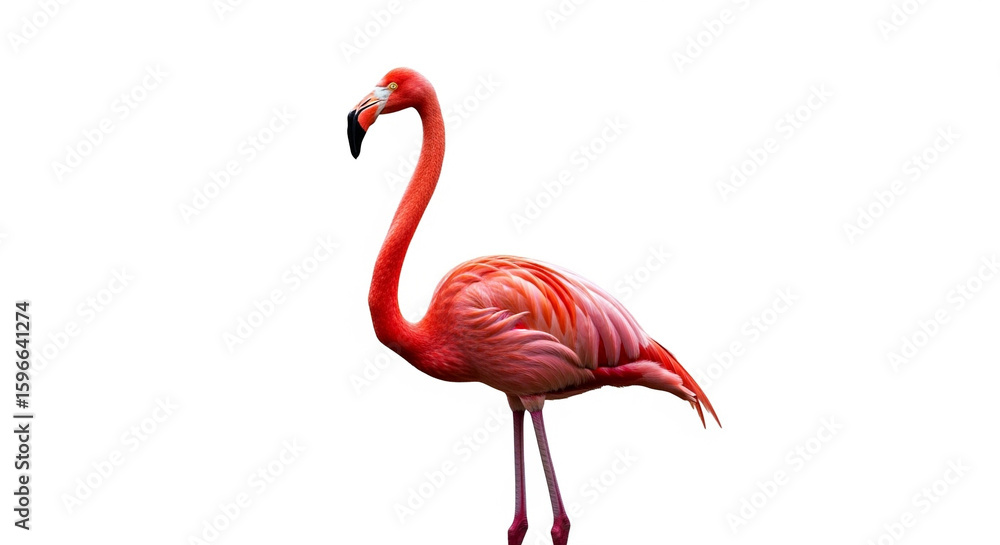 Fototapeta premium pink flamingo isolated on white