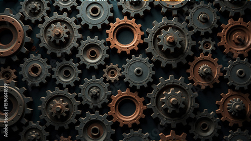 Wallpaper Mural Dystopian Grime-Forged Gearwork Torontodigital.ca