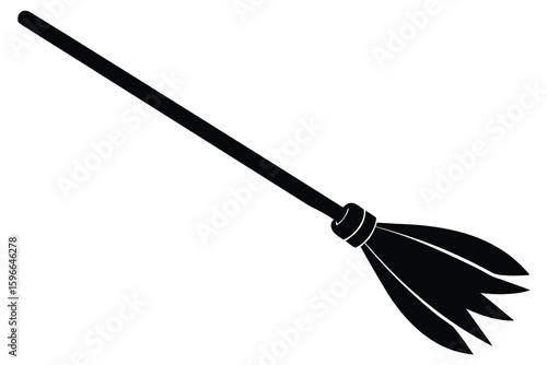 witch s broomstick vector icon