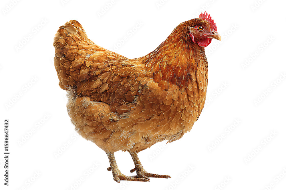 Fototapeta premium A hen with rich, brown plumage.