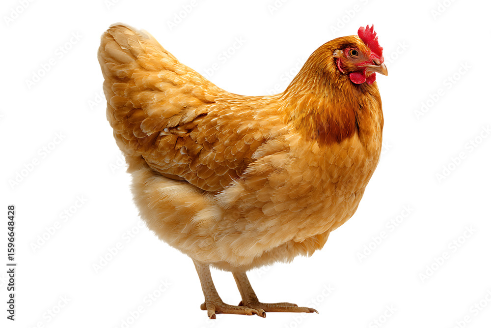 Fototapeta premium Golden hen, a study in warm tones.