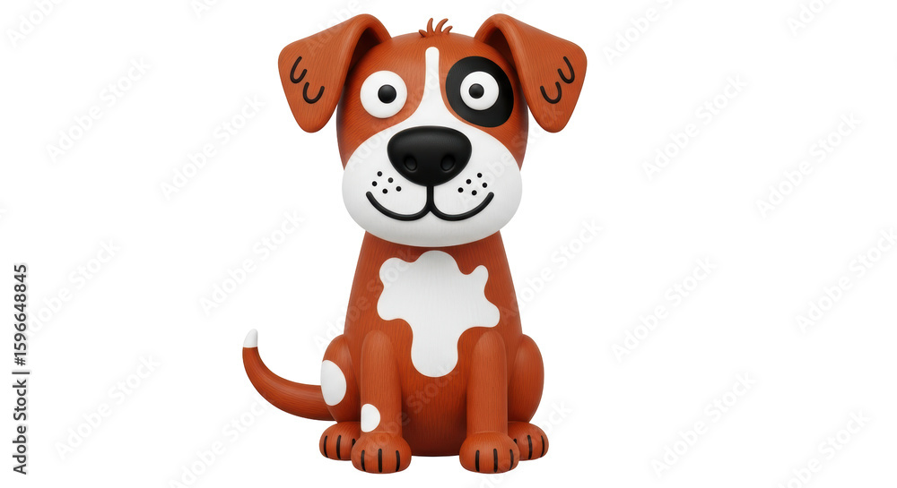 Obraz premium Isolated Cartoon Dog Character