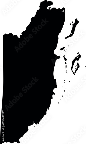 Belize map silhouette central america country outline