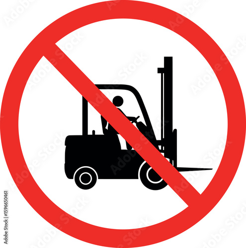 No forklift symbol warning sign