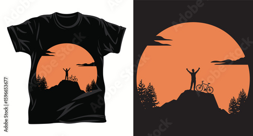 Cycling graphic T-shirt design print