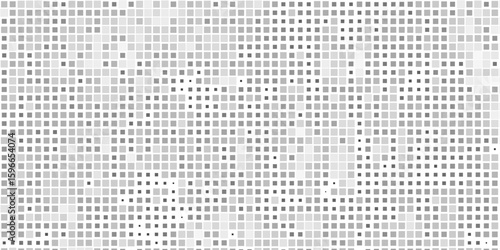 Seamless background pattern of evenly spaced black rectangles of different sizes and opacity. Illustration on white background. eps10