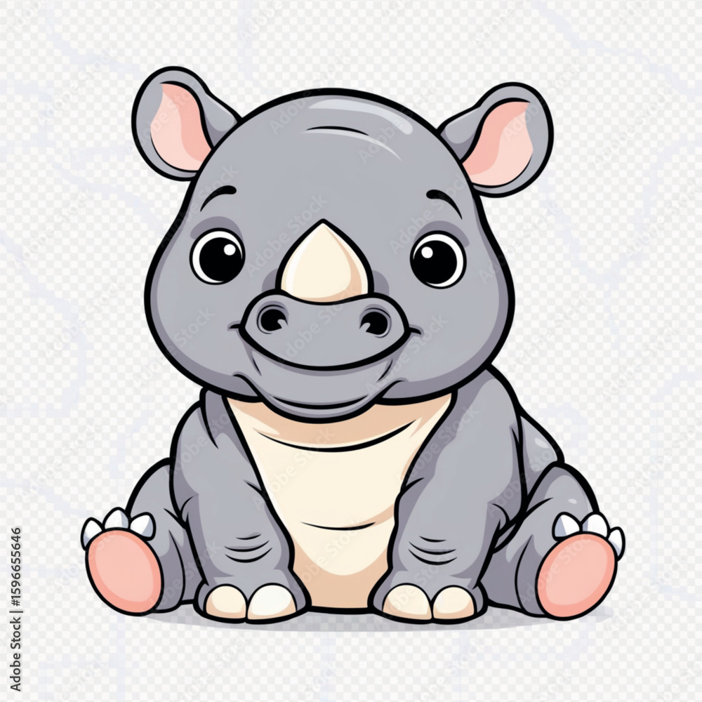 Fototapeta premium cute baby Rhino cartoon