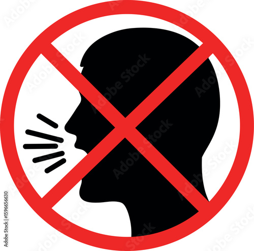 No talking sign silence symbol prohibition icon