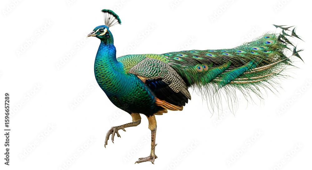 Obraz premium peacock on white background