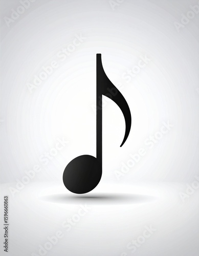 Musical Note Illustration with Centered Note and Text Space