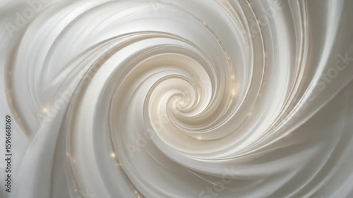 Abstract Creamy White Swirl Tunnel with Subtle Light Effects Video