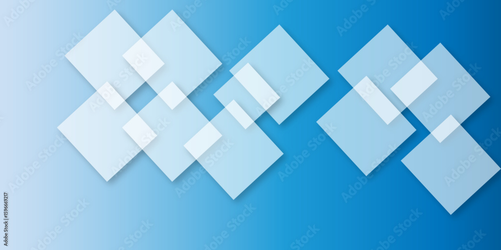 Obraz premium Blue background Abstract Geometric pattern light. material in triangle diamond and blue squares shapes. Blue technology square business background with motion gradient blue light effect. colorful wall