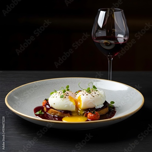 French-style poached eggs in red wine sauce – Oeufs en Meurette