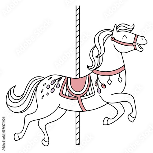 A carousel horse isolated on white background