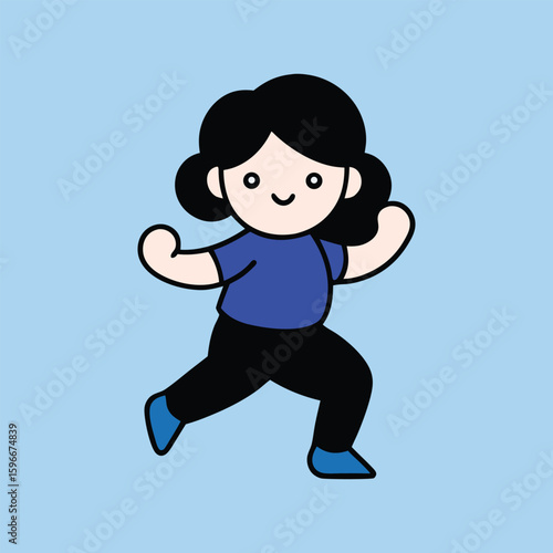 k pop dance routine exercise girl cartoon art