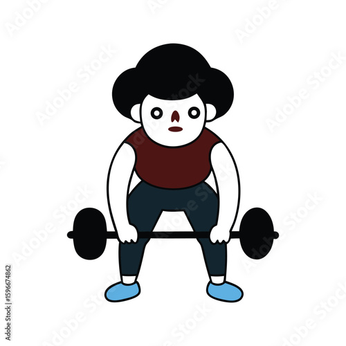 band dead lift girl exercise cartoon art