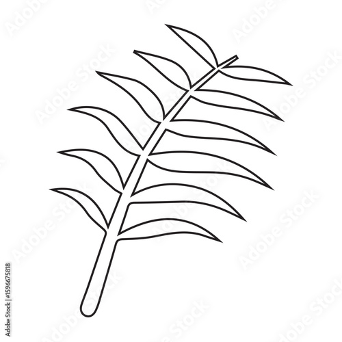 Leaf nature palm line icon