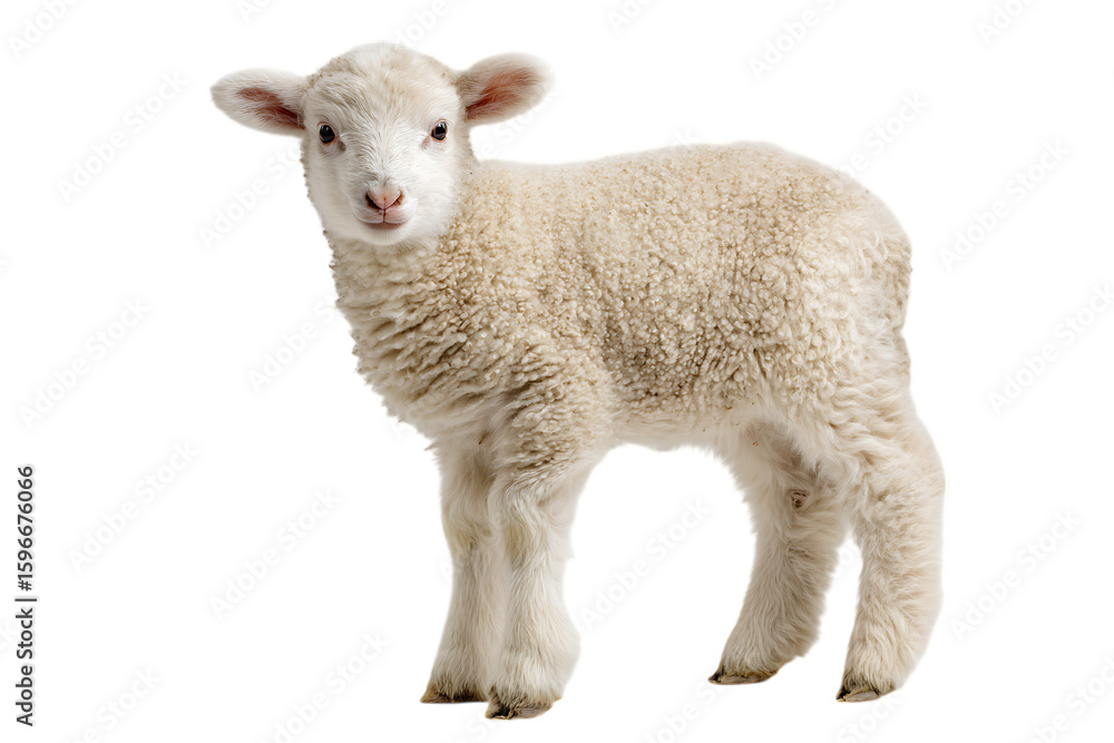 Fototapeta premium Adorable fluffy lamb.