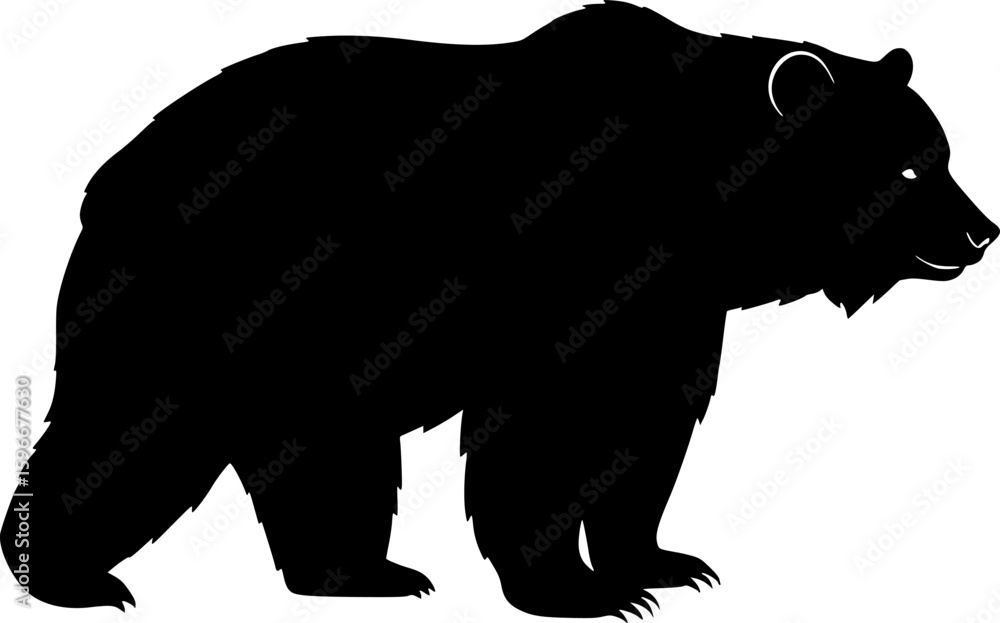 Fototapeta premium Bear isolated icon silhouette vector art illustration on white background 