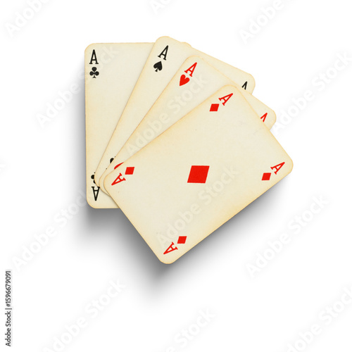 Pile of playing cards with some cards faced up Gambling Concept
