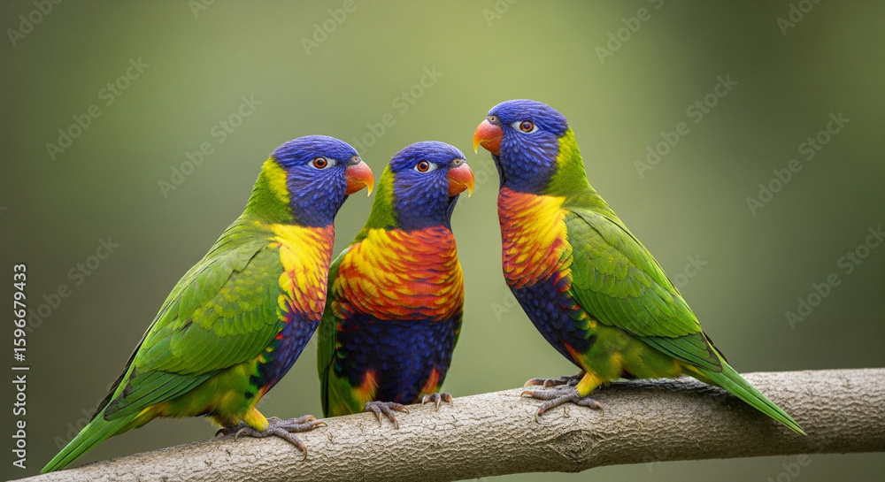 Fototapeta premium two parrots on a branch