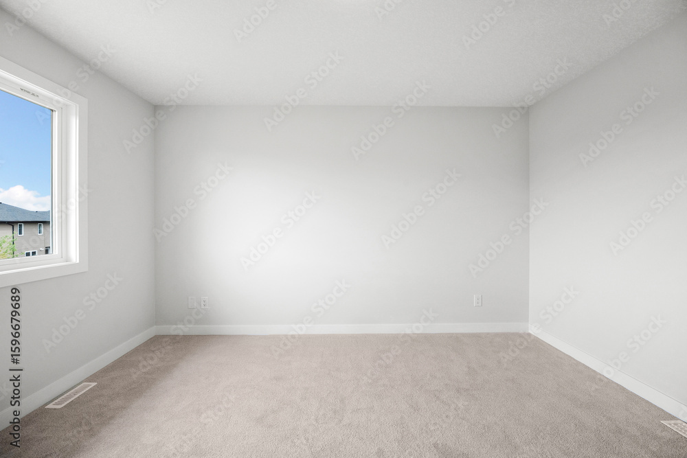 Fototapeta premium White room with a window and a wall