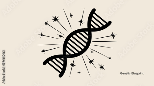 Conceptual DNA Strand Illustration for Genetic Research and Innovation, symbolizing science, heredity, and the blueprint of life.