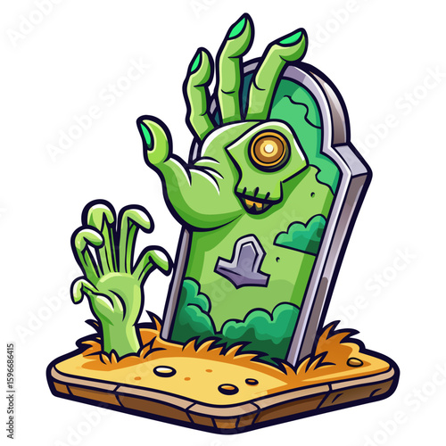 Halloween Sticker different cute halloween Vector Retro Cartoon