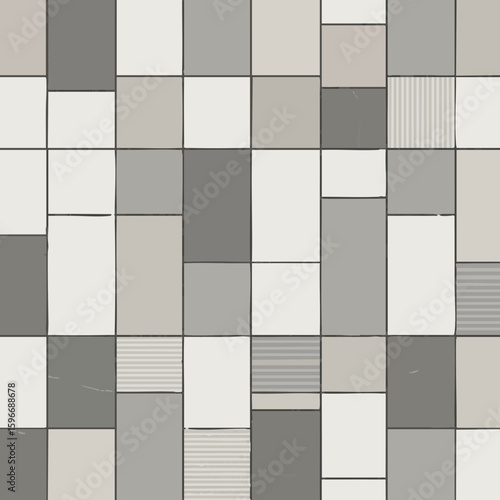 Vector illustration of tile with grout close-up on white background, construction material